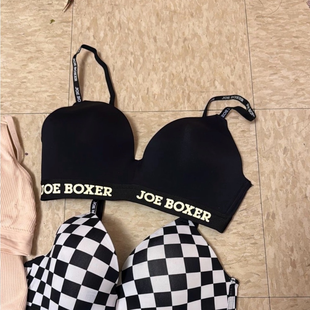 Joe Boxer Black Bra with Logo Band